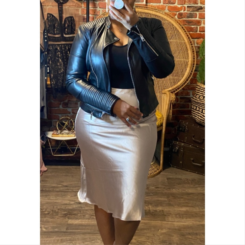 Rachel Zoe silky A-Line midi skirt